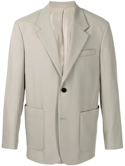 Solid Homme Single-breasted Blazer Jacket In Grey