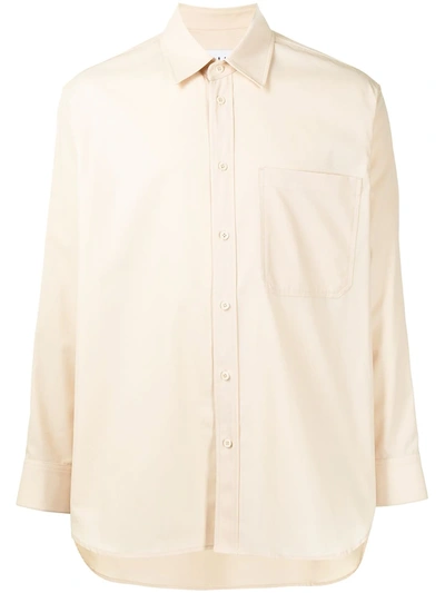 Solid Homme Buttoned Long-sleeve Shirt In Neutrals