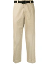 SOLID HOMME BELTED STRAIGHT-LEG TROUSERS
