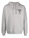 Moschino Double Question Mark Hooded Sweatshirt In Grey