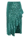 PINKO PINKO SPECIALE EMBELLISHED SKIRT IN GREEN