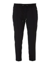 DOLCE & GABBANA STRETCH WOOL TRACKSUIT BOTTOMS IN BLACK