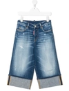 DSQUARED2 RIPPED-DETAILING CROPPED JEANS