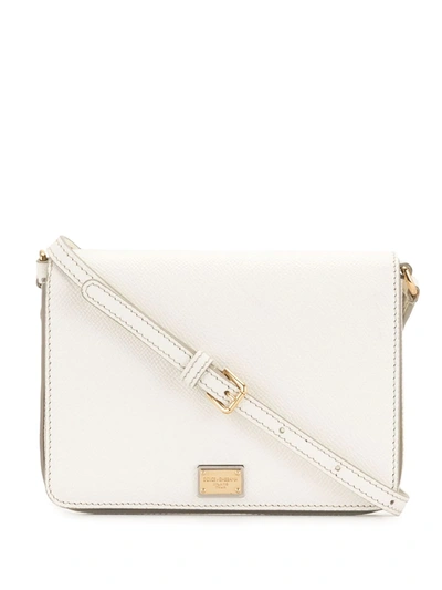 Pre-owned Dolce & Gabbana Flap Crossbody Bag In White