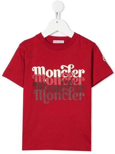 Moncler Kids' 混合logo印花t恤 In Unica