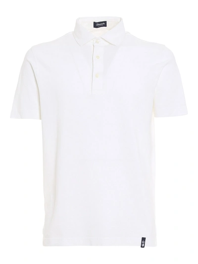 Drumohr Short Sleeves Polo With Buttons Clothing In White
