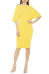 Alexia Admor Olivia Draped One-shoulder Dress In Yellow