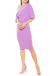 Alexia Admor Olivia Draped One-shoulder Dress In Lilac