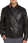 MISSANI LE COLLEZIONI MISSANI LE COLLEZIONI CONTRAST TRIM LAMBSKIN LEATHER JACKET,850013292530