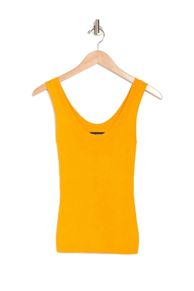 Naadam Silk & Cashmere Scoop Neck Ribbed Knit Tank In Mango