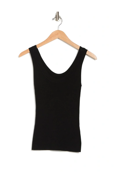 Naadam Silk & Cashmere Scoop Neck Ribbed Knit Tank In Black