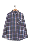 Burnside Plaid Flannel Shirt In Steel/white