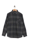 Burnside Plaid Flannel Shirt In Charcoal/blue