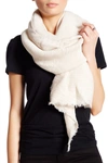 Modena Oversized Pleated Blanket Scarf In Cream