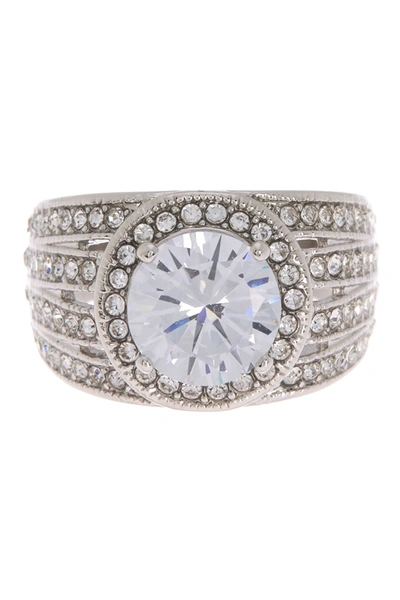 Covet Vintage Engagement Cz Ring In Rhodium