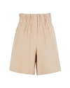 8 BY YOOX 8 BY YOOX WOMAN SHORTS & BERMUDA SHORTS BEIGE SIZE 4 VISCOSE, POLYESTER,13552989TM 2