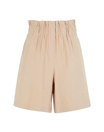 8 By Yoox Woman Shorts & Bermuda Shorts Beige Size 4 Viscose, Polyester