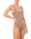 Fisico Cristina Ferrari One-piece Swimsuits In Khaki