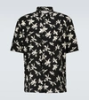 SAINT LAURENT SHORT-SLEEVED FLORAL SILK SHIRT,P00525767