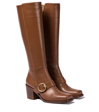 Gianvito Rossi Wayne 60 Leather Knee-high Boots In Brown