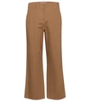 's Max Mara Cropped Trousers In Stretch Cotton And Viscose In Brown