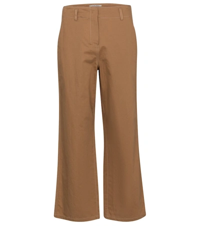 S Max Mara Cropped Trousers In Stretch Cotton And Viscose In Camel