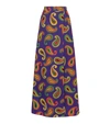 GUCCI PAISLEY COTTON AND LINEN MAXI SKIRT,P00534667