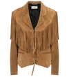 SAINT LAURENT FRINGED SUEDE JACKET,P00536622