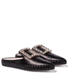 ROGER VIVIER RV LOUNGE LEATHER SLIPPERS,P00556751