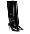 Paris Texas Stiletto Boot High Heels Boots In Black Leather In Black