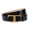 Tod's Timeless T Reversible Leather Belt In Black