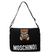 MOSCHINO EMBROIDERED STRETCH-COTTON CHANGING BAG,P00540447