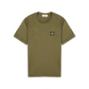 Stone Island Logo-patch Cotton-jersey T-shirt In Khaki