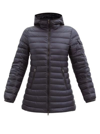 Moncler Ments Hooded Quilted Down Jacket In Blue