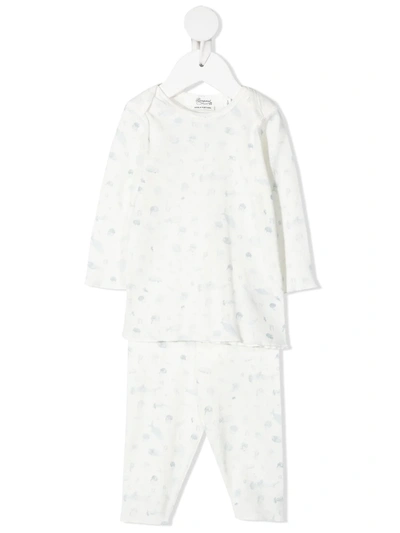 Bonpoint Babies' Longsleeved Cotton Two-piece In 白色