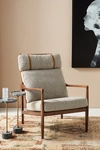 Anthropologie Bouclé Headrest Lounge Chair In Grey