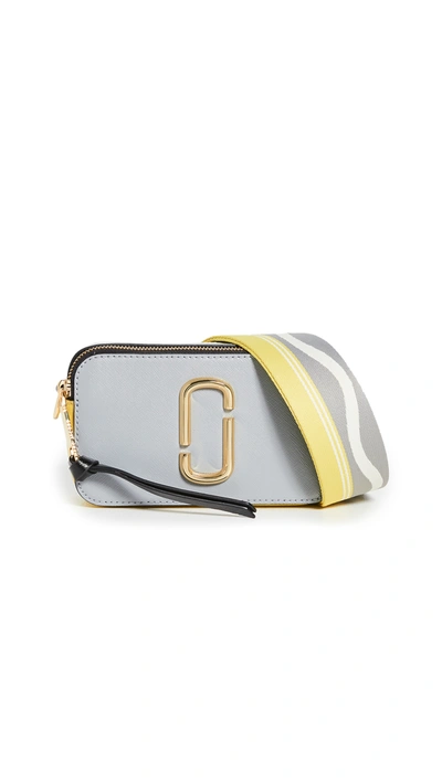 The Marc Jacobs The Snapshot Coated Leather Camera Bag In New Rock Grey