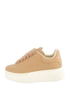 Alexander Mcqueen Summer Oversized Lace-up Sneakers, Toddler/kids In Beige