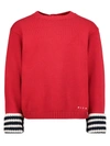 Marni Kids Button Sweater In Red In Red