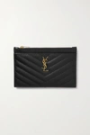 SAINT LAURENT MONOGRAMME QUILTED TEXTURED-LEATHER WALLET