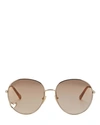 Chloé Oversized Round Wire Sunglasses In Gold