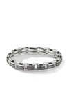 David Yurman Beveled Pavé Black Diamond Sterling Silver Link Bracelet In Silver