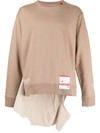 Miharayasuhiro Layered Back Sweatshirt In Brown