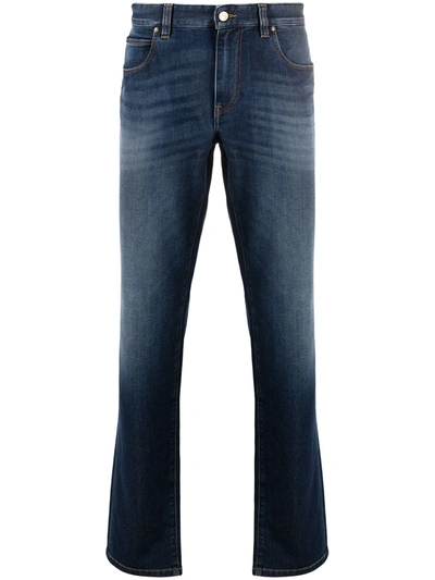 Z Zegna Bootcut Stonewashed Jeans In Blue