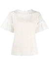 P.A.R.O.S.H. RUFFLE-EMBELLISHED LACE TOP