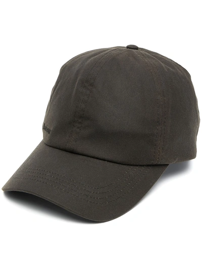 Barbour Cotton Logo-embroidered Cap In Verde