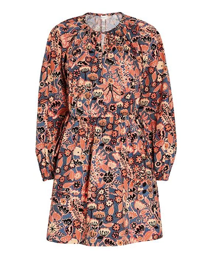 A.l.c Myra V-neck Floral Mini Dress In Dark Navy