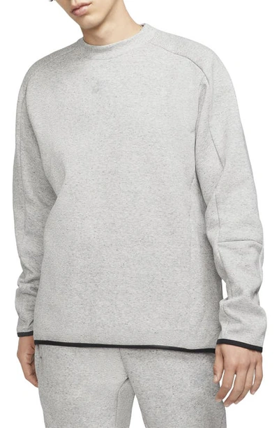 Nike Revival Tech Fleece Crew Neck Sweatshirt In Gray-black