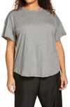 Madewell Sorrel Whisper Ringer T-shirt In Heather Iron