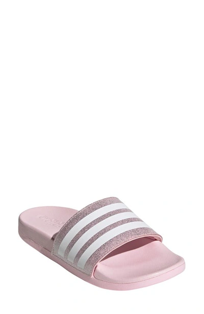Adidas Originals Adidas Girls' Toddler And Little Kids' Adilette Shower Slide Sandals In Clear Pink/cloud White/clear Pink